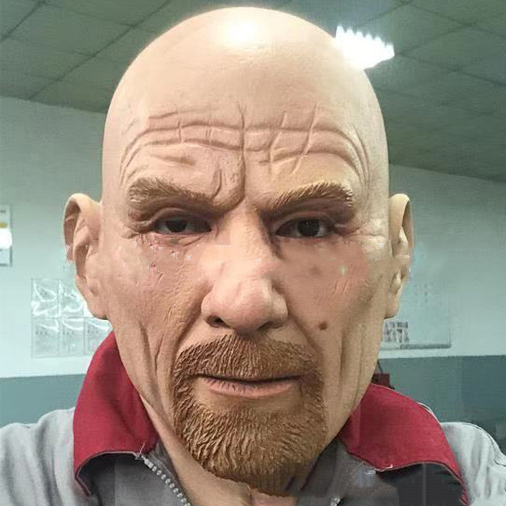 Funny Old White Latex Headgear Halloween Cosplay Mask