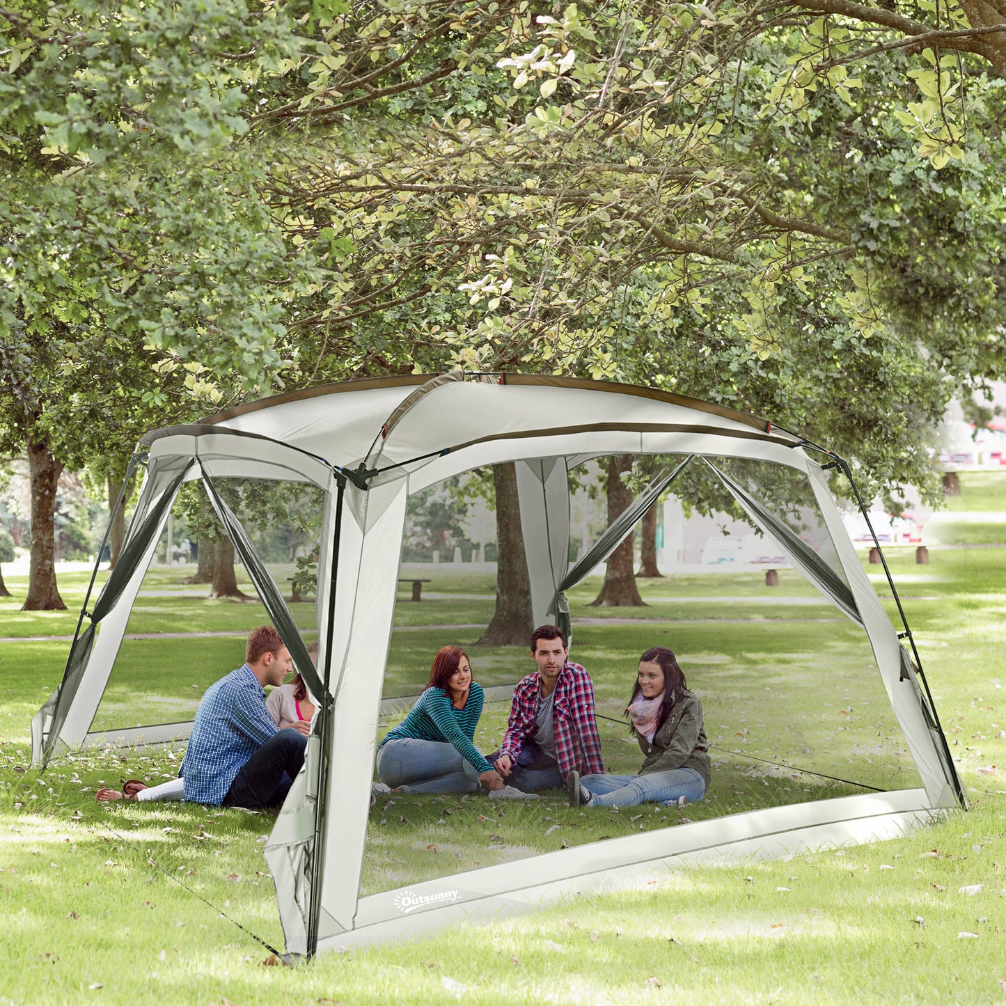 12x12 UV50+ Screen Tent with 2 Doors & Carry Bag - White