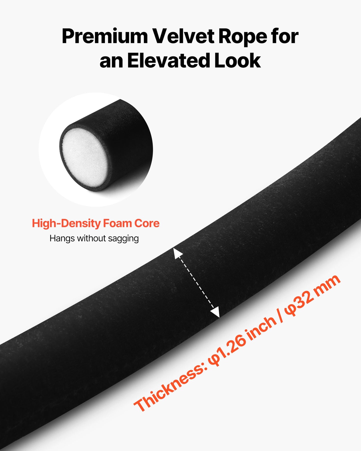 Crowd Control Velvet Ropes with Gold Hooks - 4 Pack, 5 Feet Black Barrier Ropes for Events
