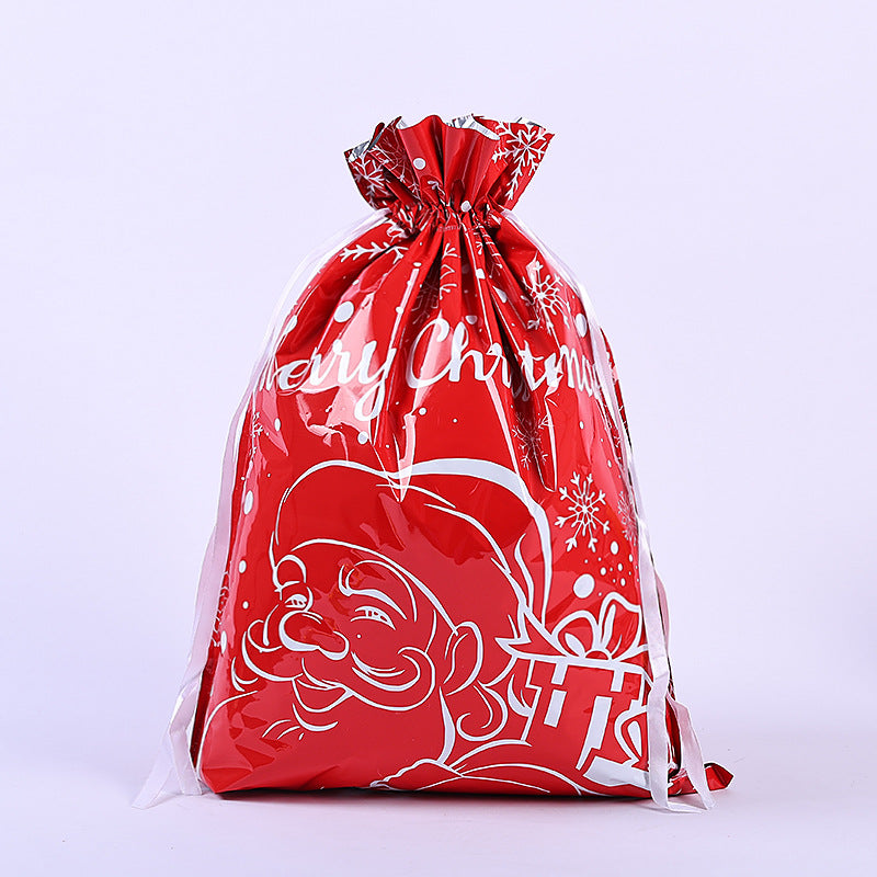Festive Aluminum Foil Gift Bags for Christmas & New Year Party Packaging