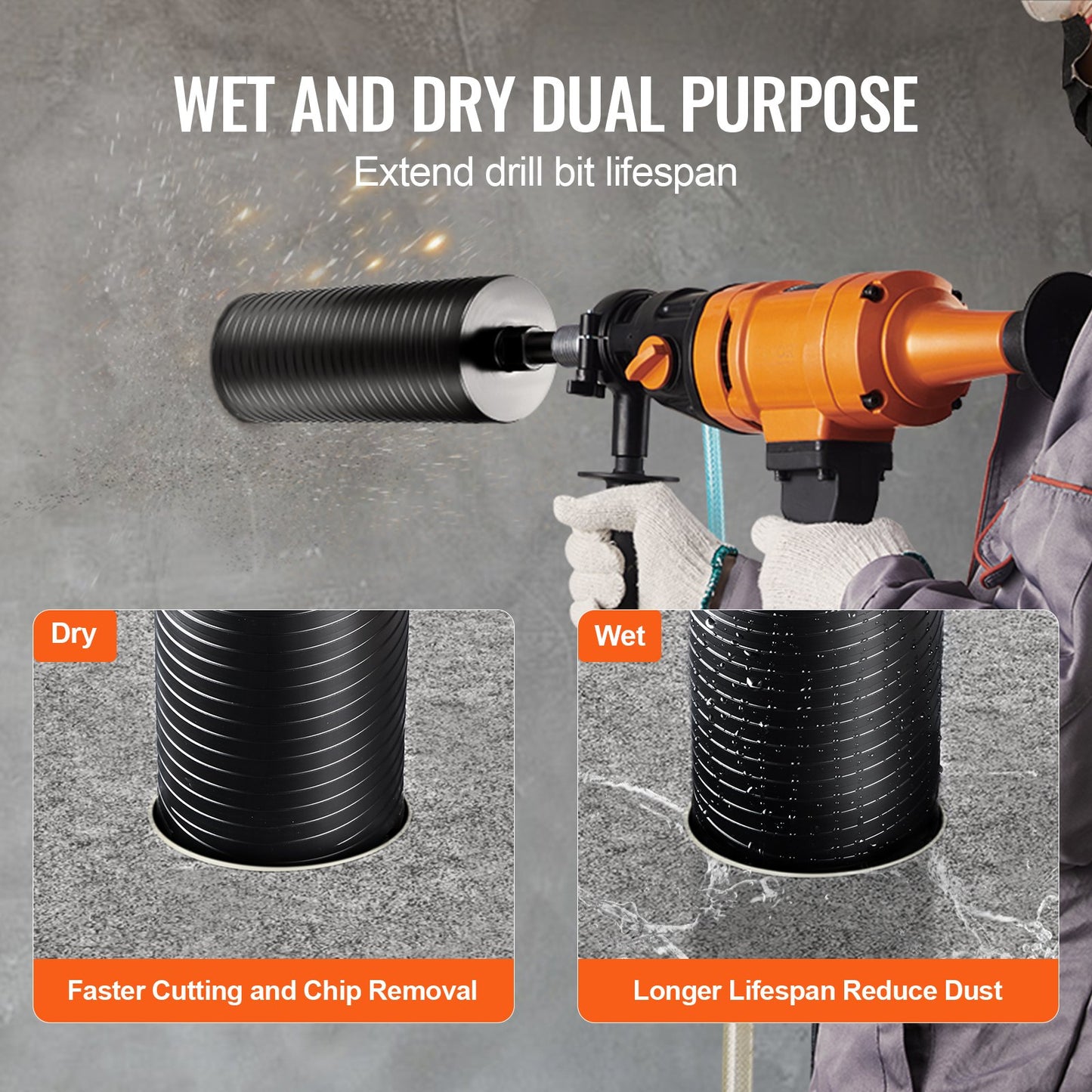 Diamond Core Drill Bit 4.25 Inch Wet/Dry Masonry Concrete Brick Hole Saw