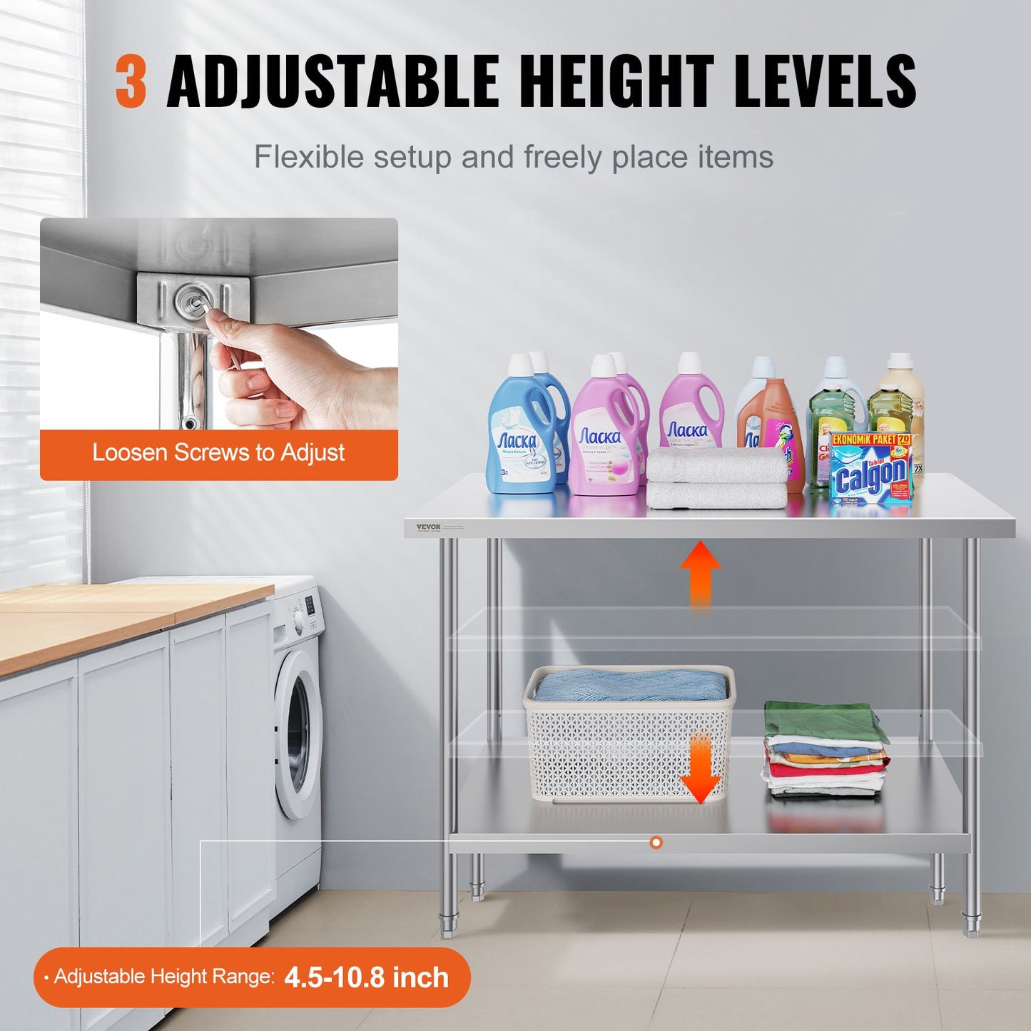 Heavy Duty Stainless Steel Prep Table - 30 x 48 x 34 Inch