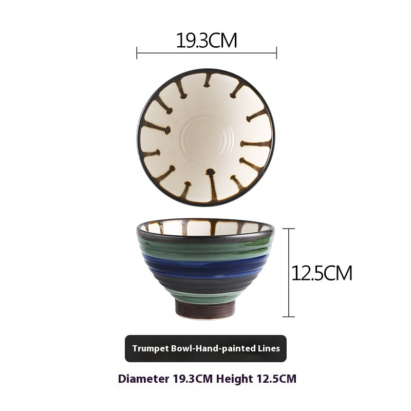 Large Ceramic Soup Bowl with Rain-Hat Shaped Design - Kitchen Dinnerware