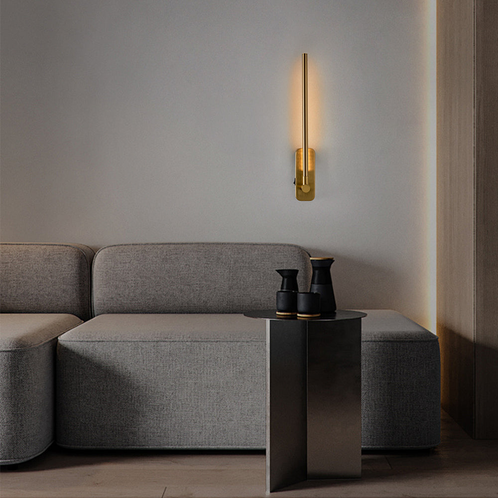 Rechargeable Battery Operated Wall Sconce with Remote Control - 3CCT Dimmable Brass Gold