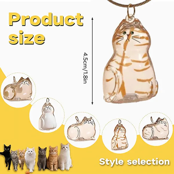 Pet Memorial Pendant Set - Cat Fur Keepsake Keychain & Necklace