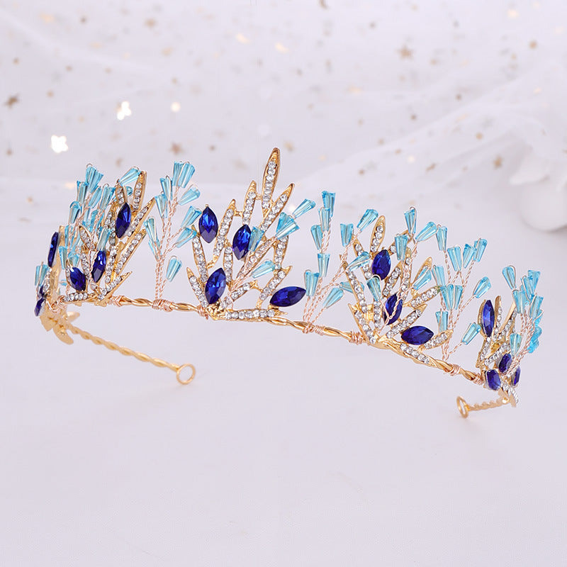 Blue Crystal Crown Headband