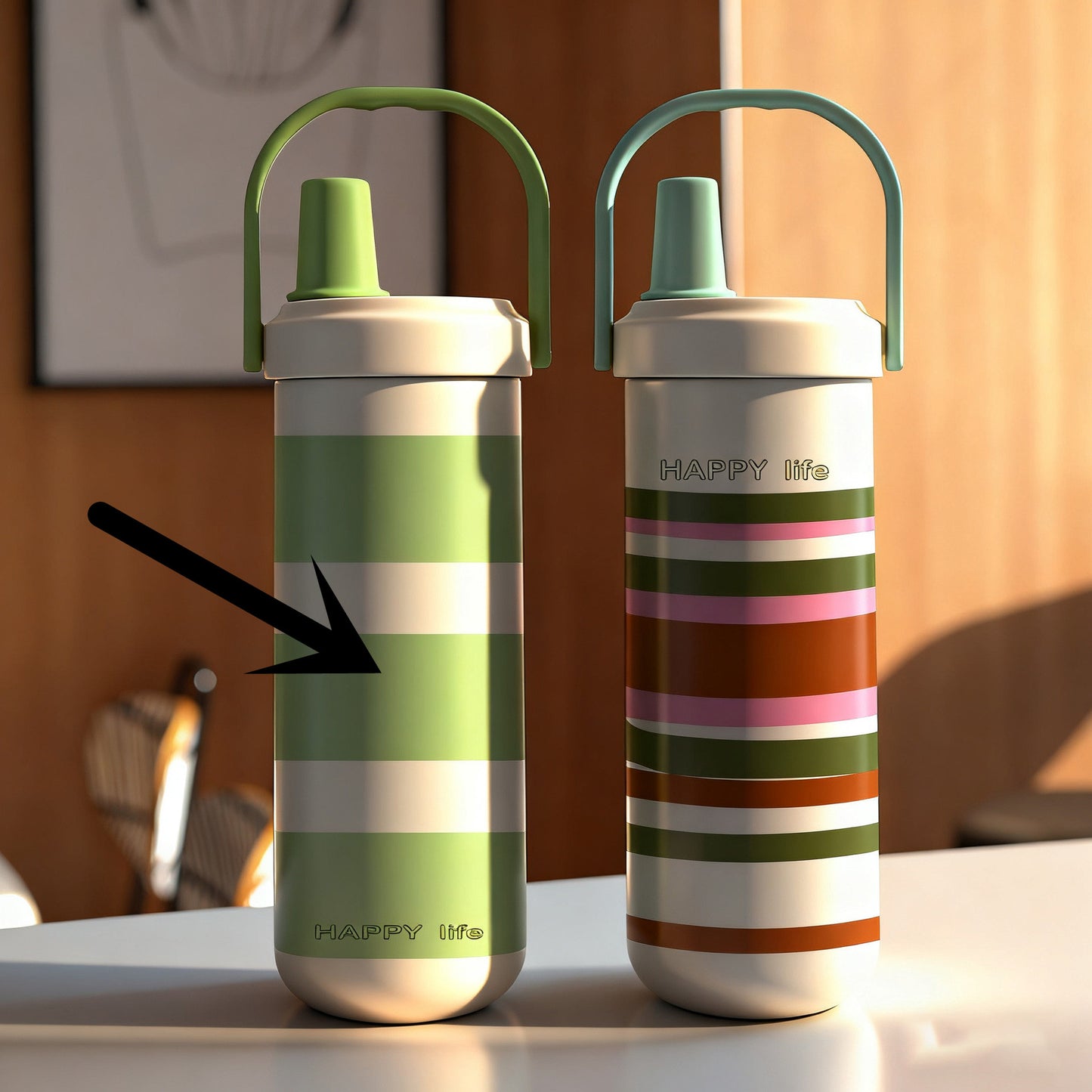 Large Capacity Stainless Steel Water Bottle with Handle - Insulated, Leakproof, 750ml
