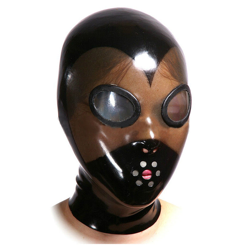 Unisex Latex Headgear with Zipper for Cosplay and Costume Parties