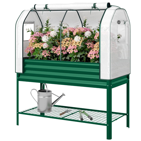 Raised Garden Bed with PE Greenhouse Cover - 47.2" x 21.7"