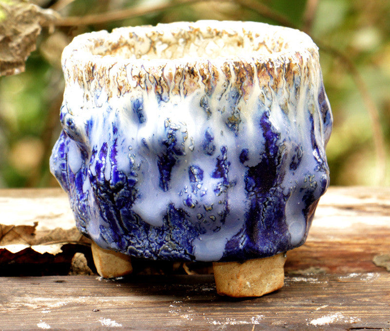 Creative Ceramic Flowerpot with Hand-Controlled Bursting Flow Glaze