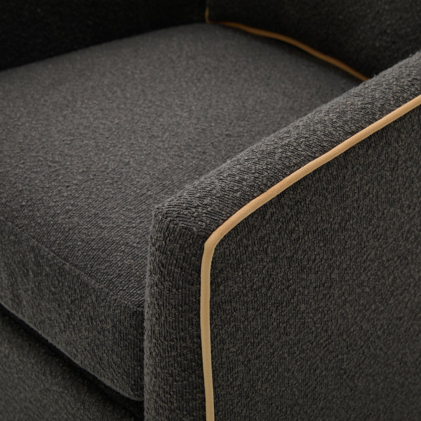 Swivel Accent Chair - Upholstered Barrel Club Chair in Dark Grey