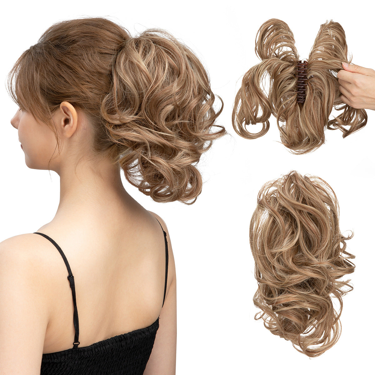 Adjustable Short Ponytail Wig Grip for Women - Natural Fluffy Hair Accessory