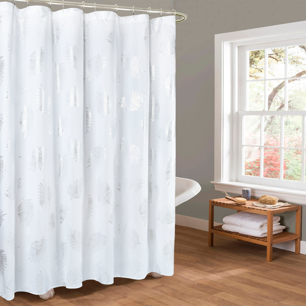 Tropical Monstera Glitter Shower Curtain - 72x72 inches