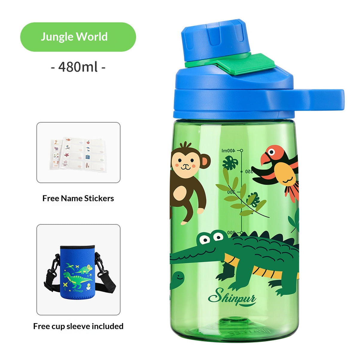 Kids Insulated Cartoon-Print Drinking Cup with Colorful Designs, 480ML