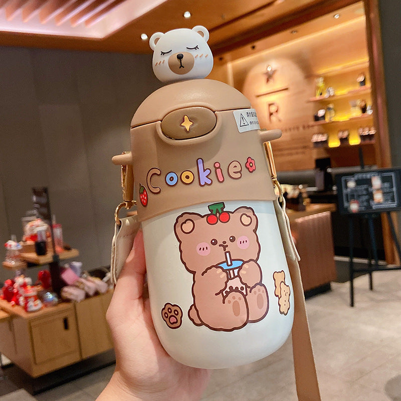 Children's Insulated Water Cup with Straw and Accessories - Portable Kids Drinkware