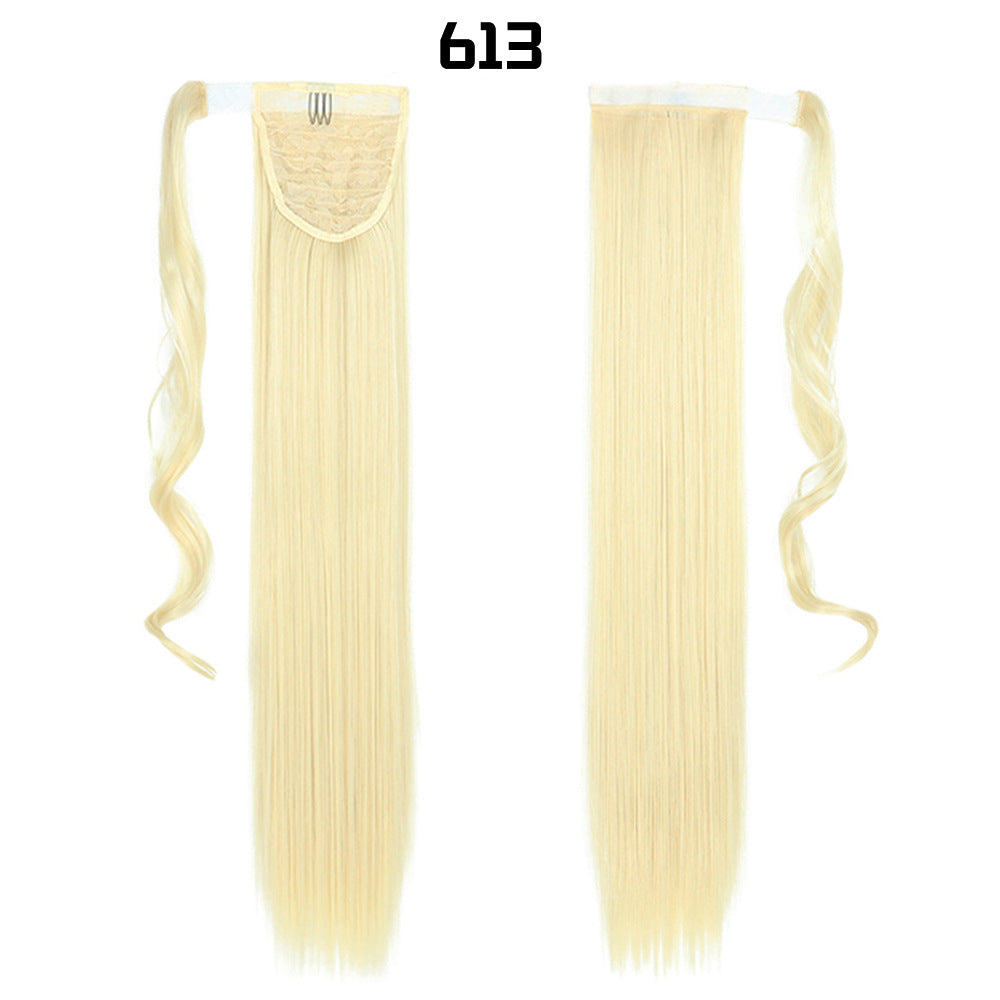 Long Straight Synthetic Hair Velcro Ponytail - Multiple Colors