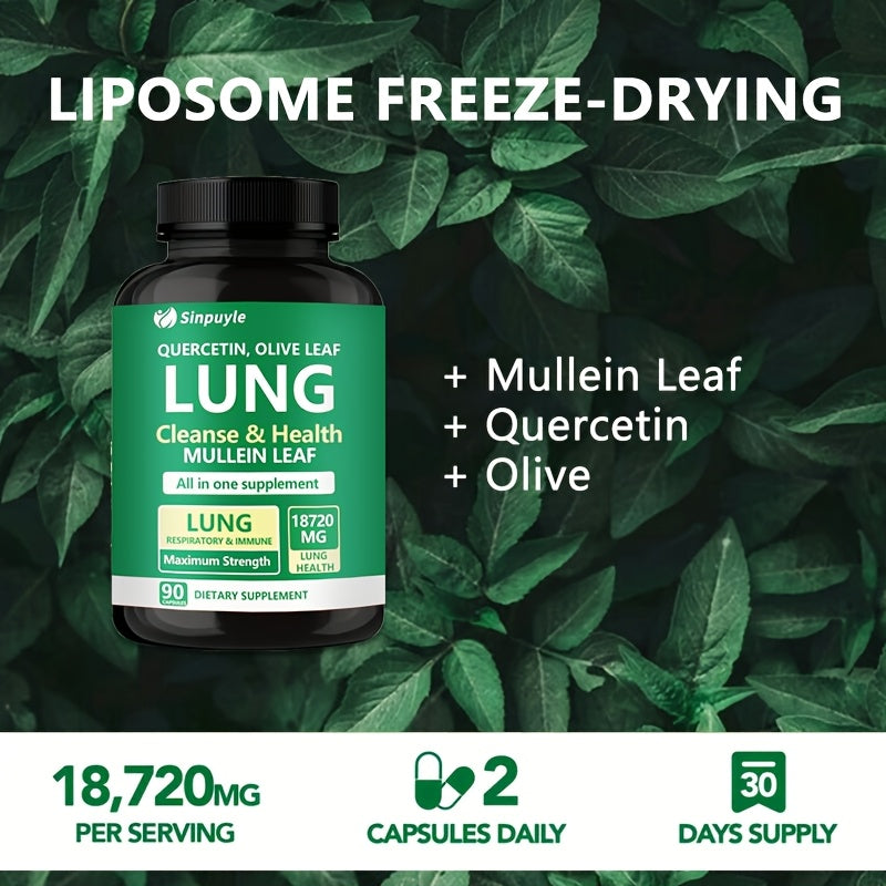 Lung Cleanse & Respiratory Support Supplement - Mullein Leaf & Quercetin