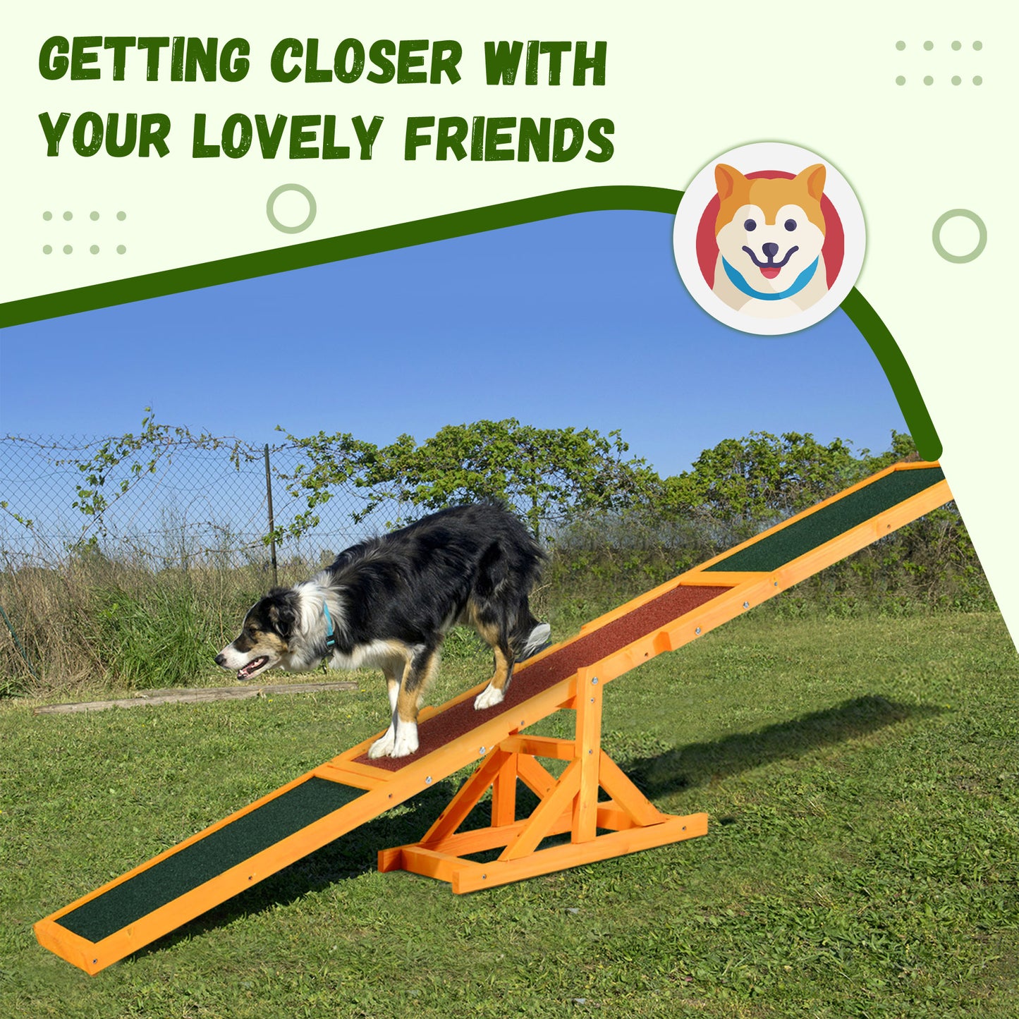Wooden Dog Agility Seesaw for Training & Exercise - Weather-Resistant Pet Toy