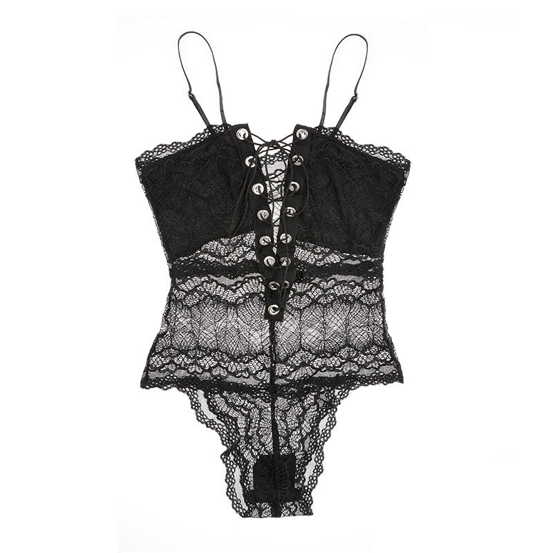 Women's Girdle Waistcoat Underwear Set - Black Jumpsuit & Pantyhose