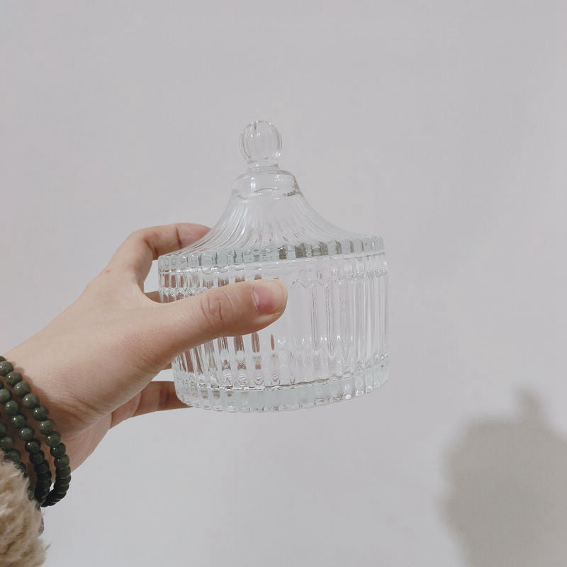 Retro Glass Storage Jar for Sugar, Cotton Swabs & Kitchen Organization