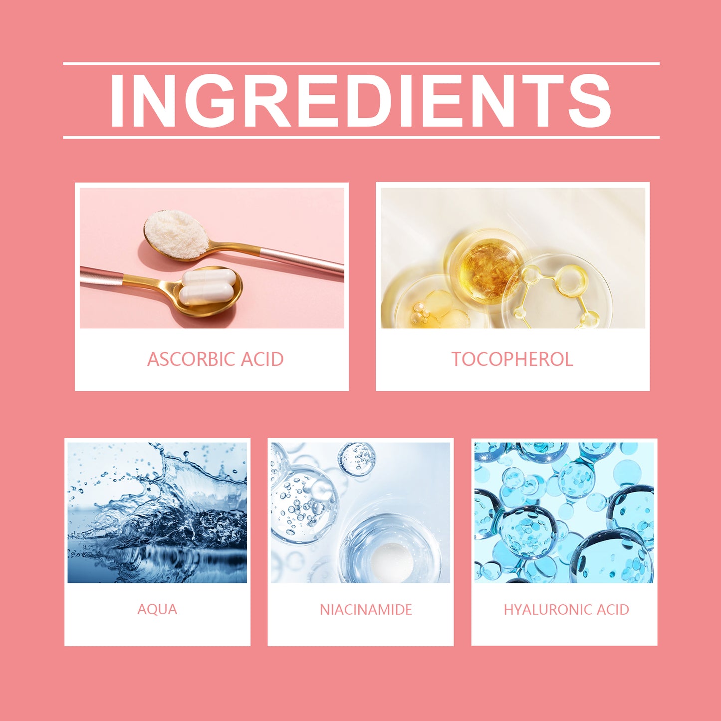 4-in-1 Nicotinamide Facial Serum - Vitamin C & E Skin Glow Treatment 30ml