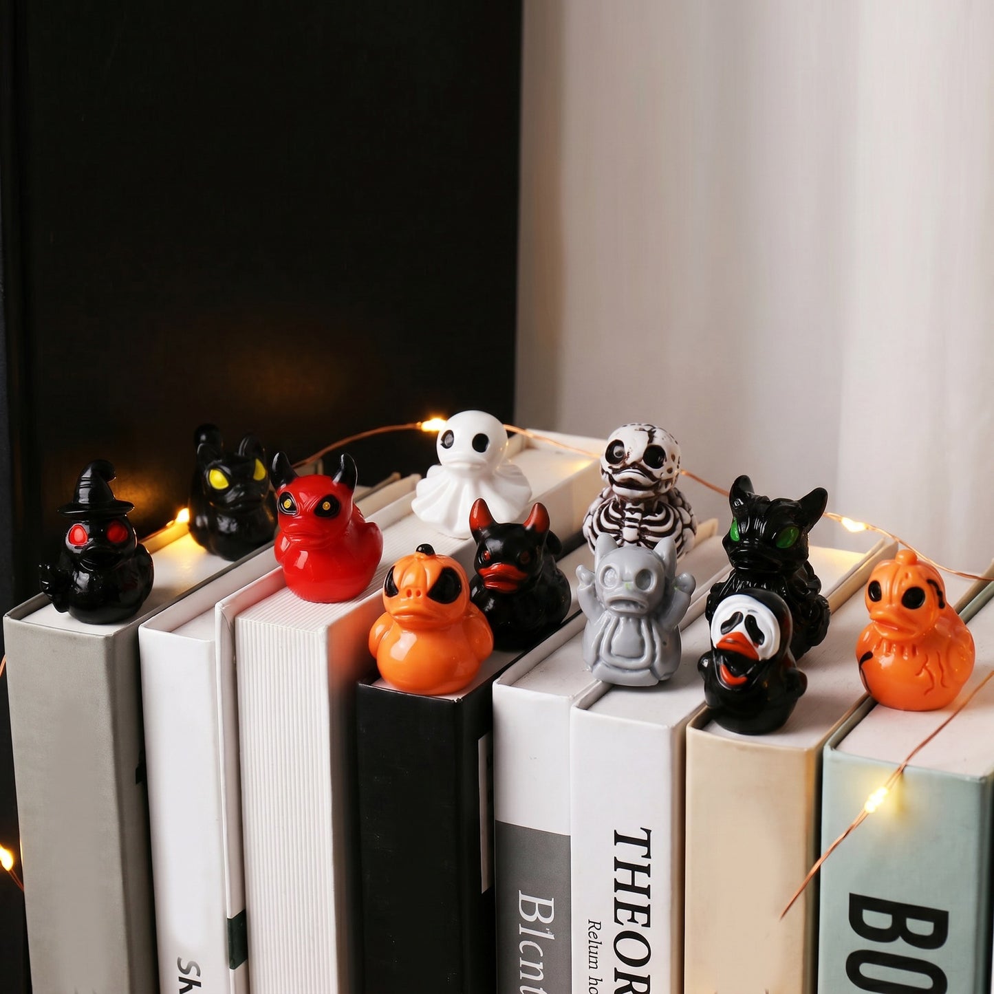 Halloween Ghost Duck Decoration Set - Resin Festive Party Decor