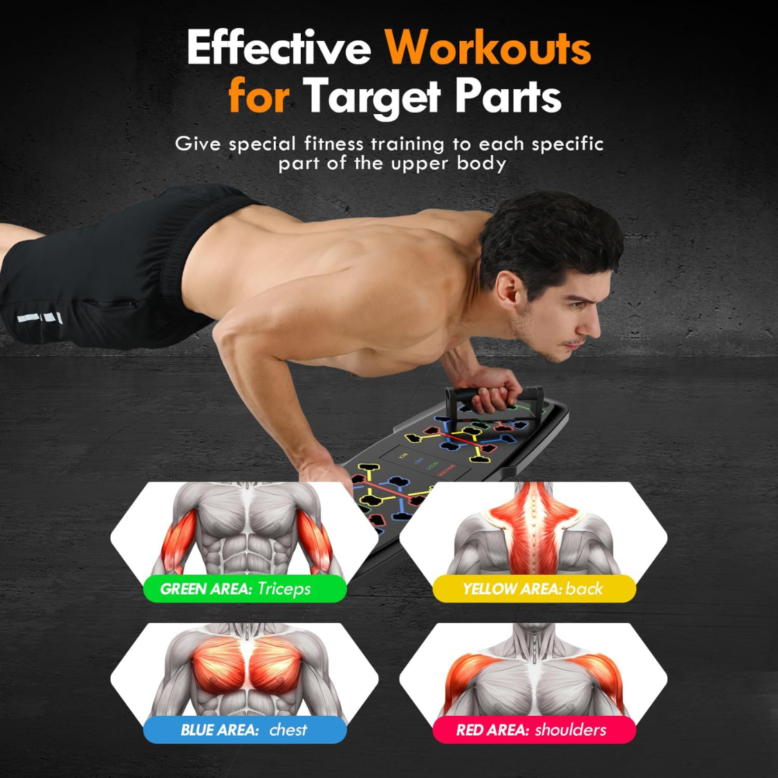 Portable Push Up Board with 20 Fitness Accessories Set