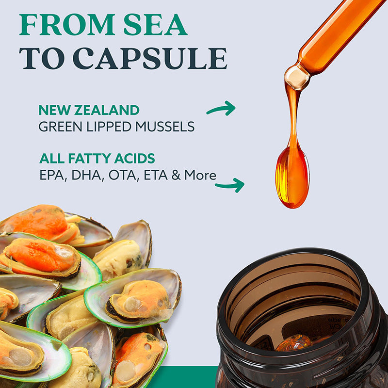 Green-Lipped Mussel Oil Capsules Dietary Supplement for Adults