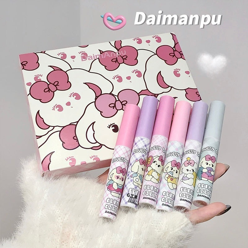 Cute Rabbit Lip Gloss Set - Natural, Discoloration Resistant 6-Piece