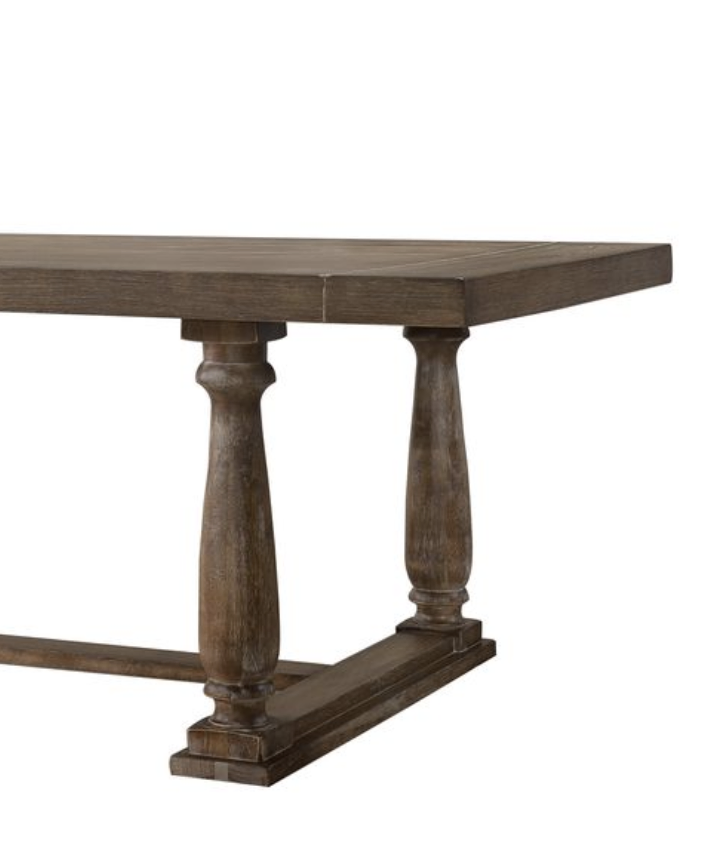 Weathered Oak Dining Table with Trestle Base - 42x84 in