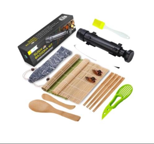 Bamboo Wooden Dish & Rice Spoon Set - Creative Sushi & Kitchen Utensils