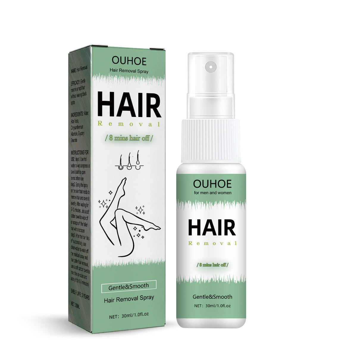 Hair Removal Spray 30ml - Gentle, Refreshing Full-Body Use & Body Cleansing