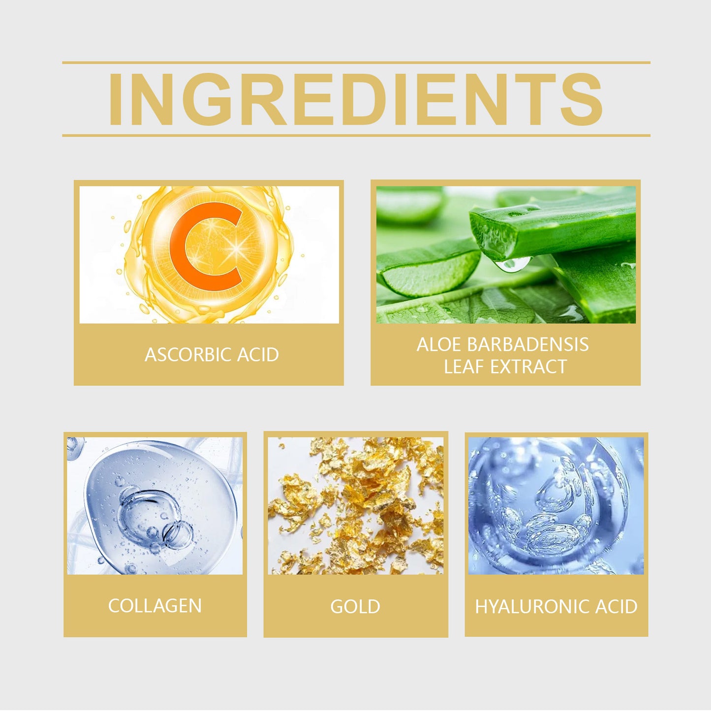 Gold Facial Cleansing Mask - Hydrating Vitamin C & Aloe Pore Reducing Mask