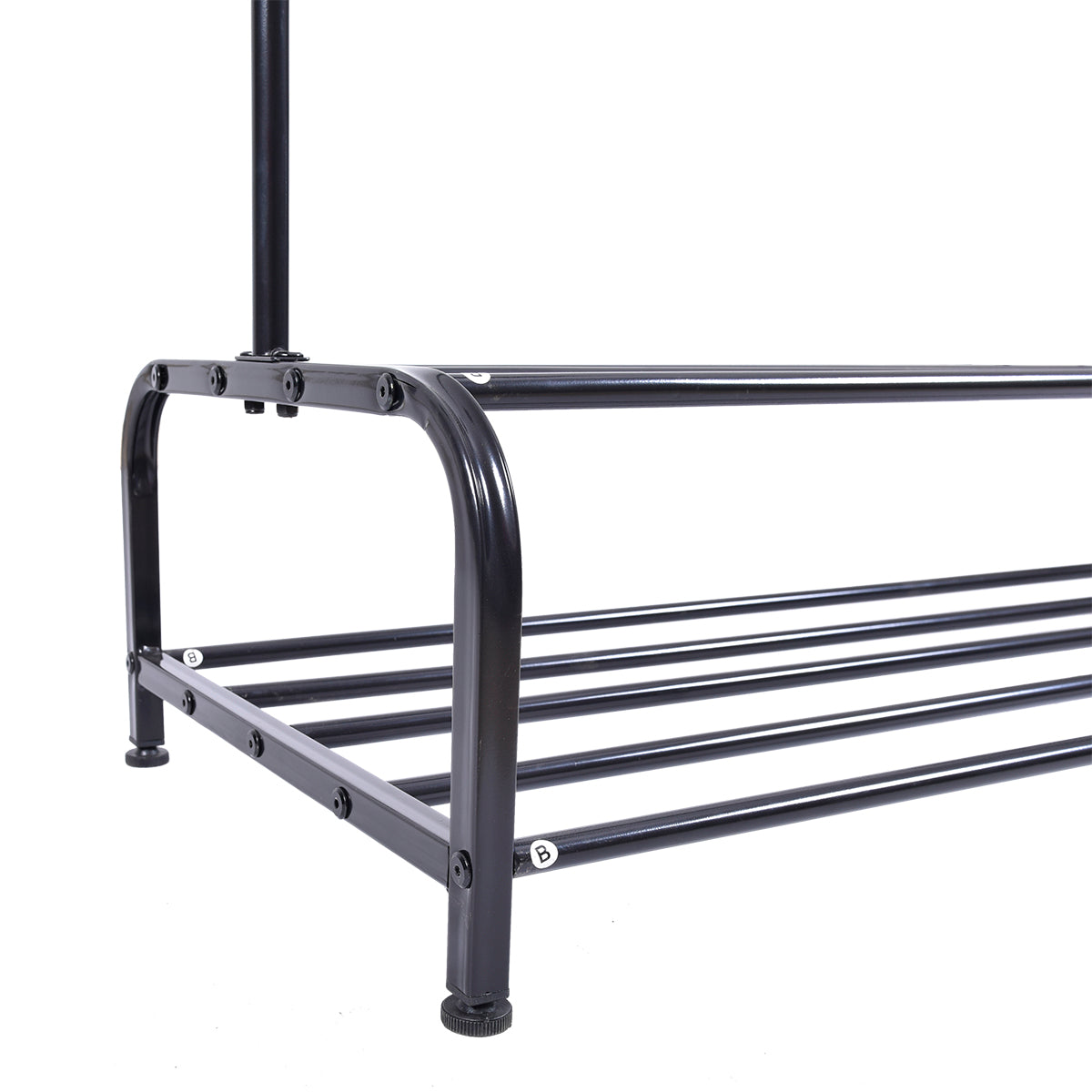Heavy Duty Metal Garment Rack with Bottom Shelf - Black