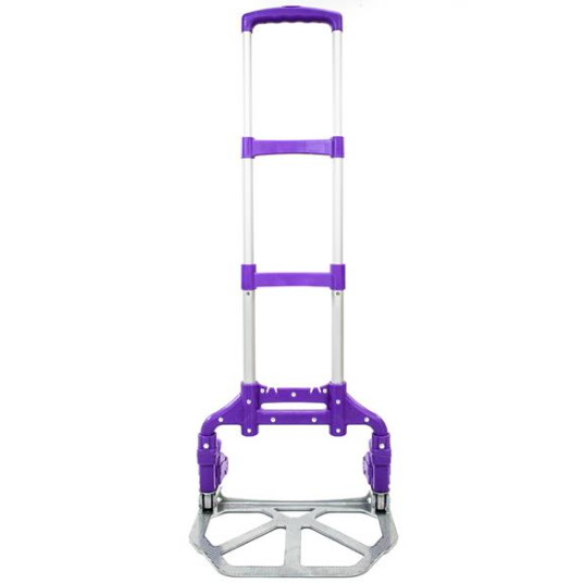 Portable Foldable Telescopic Luggage Cart with Max 165 lbs Capacity - Purple