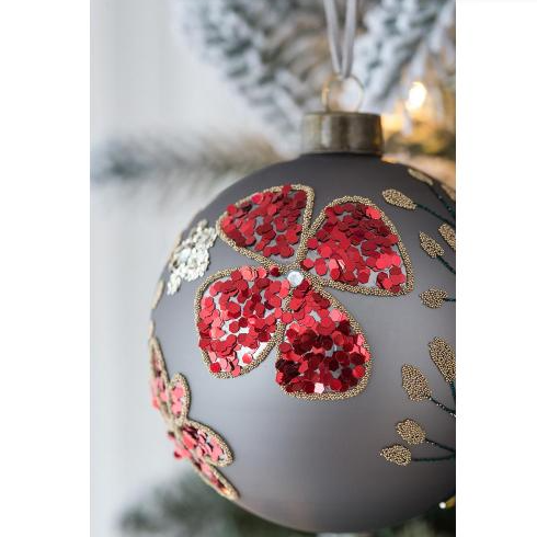 4.7" Glass Christmas Ball Ornaments - Set of 4 Multi Color