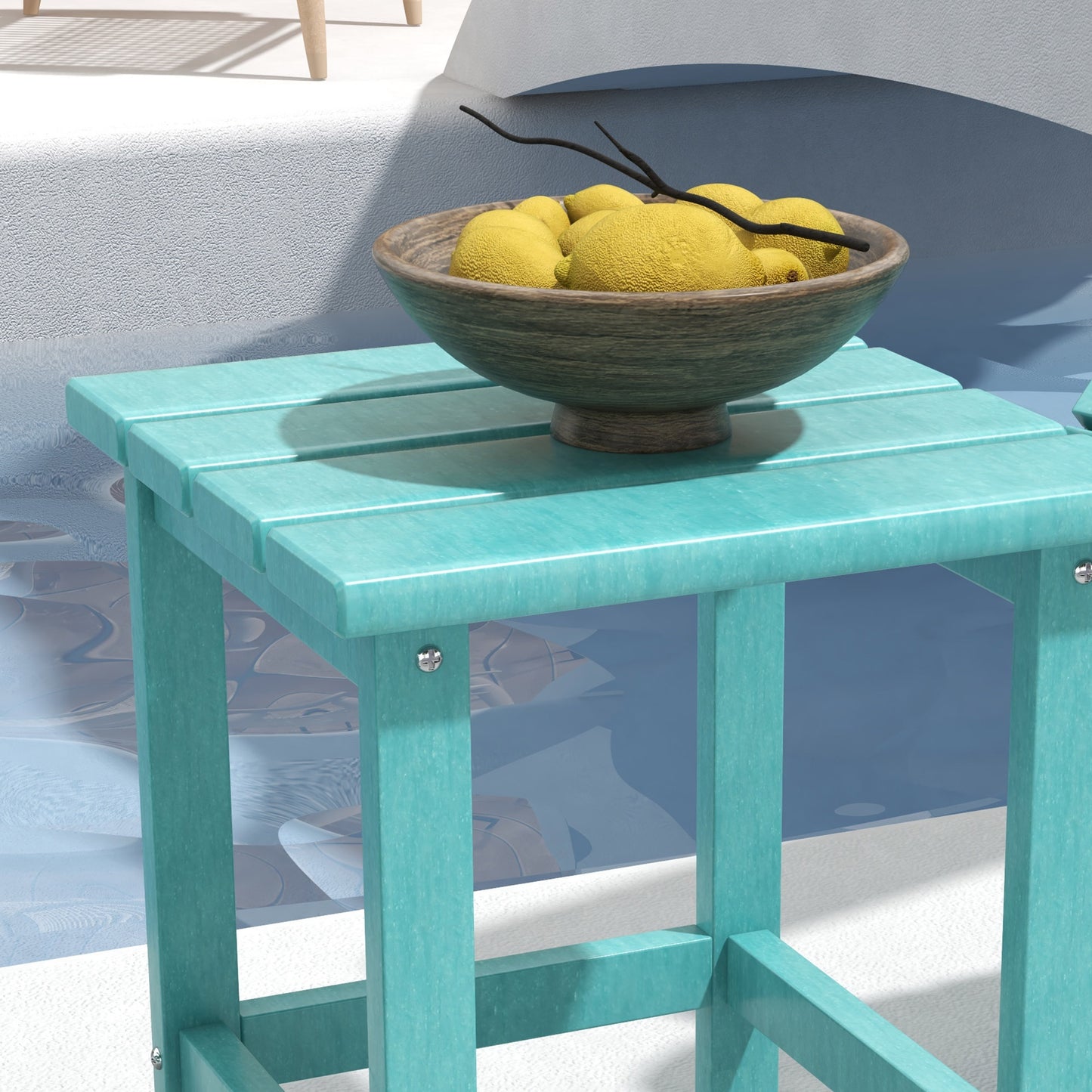15" Outdoor Side Table - HDPE Plastic for Adirondack Chairs - Green