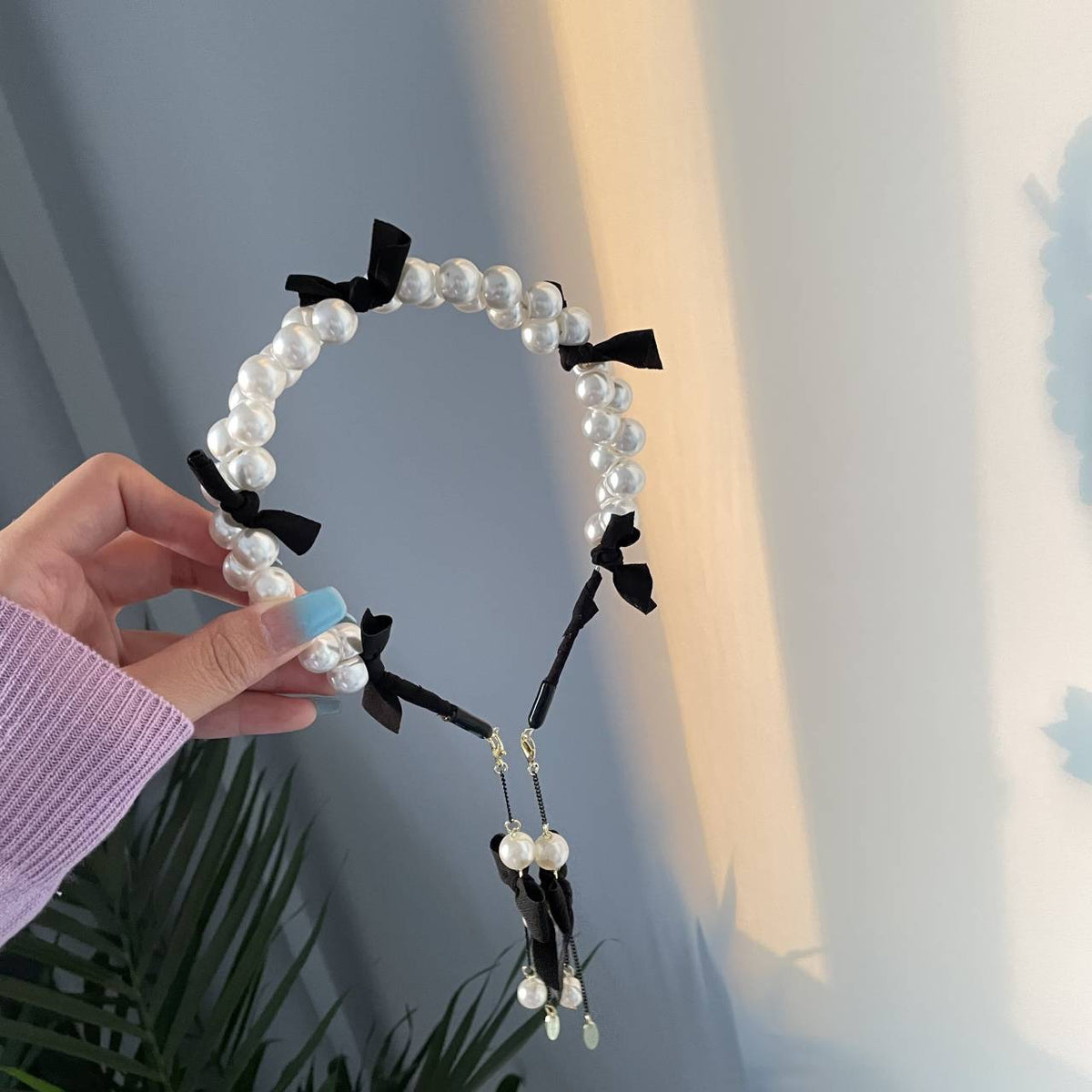 Crystal Beaded Fairy Hair Ornament - Pearl