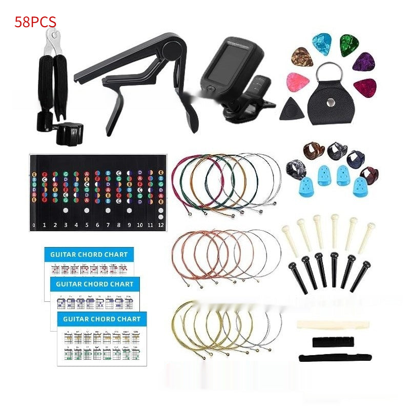 Guitar Accessory Set with Picks, String Nails & Pillow - Multiple Colors