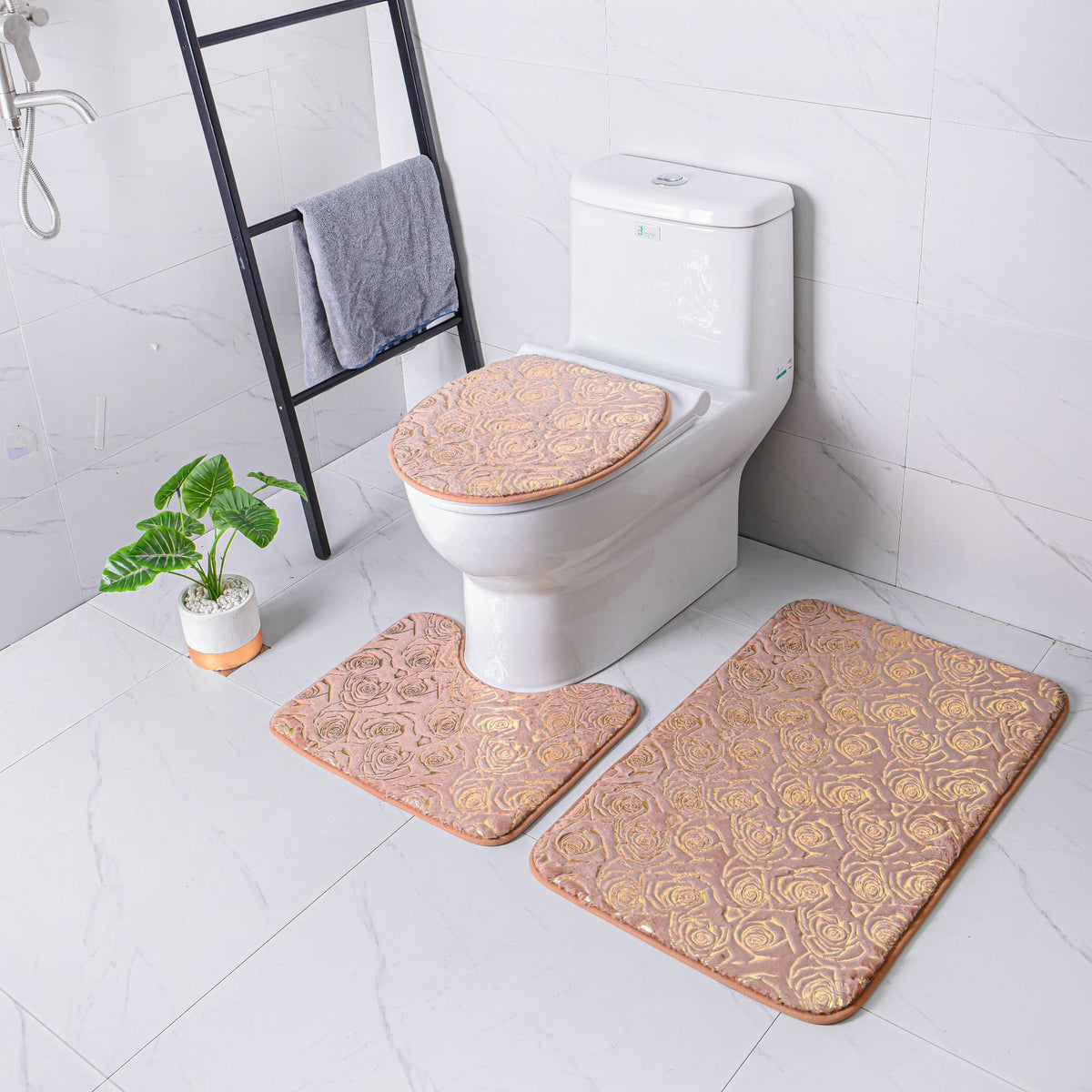 Gilding Carpet Bathroom Set Non-Slip Floor Mat Household Doorway Rug