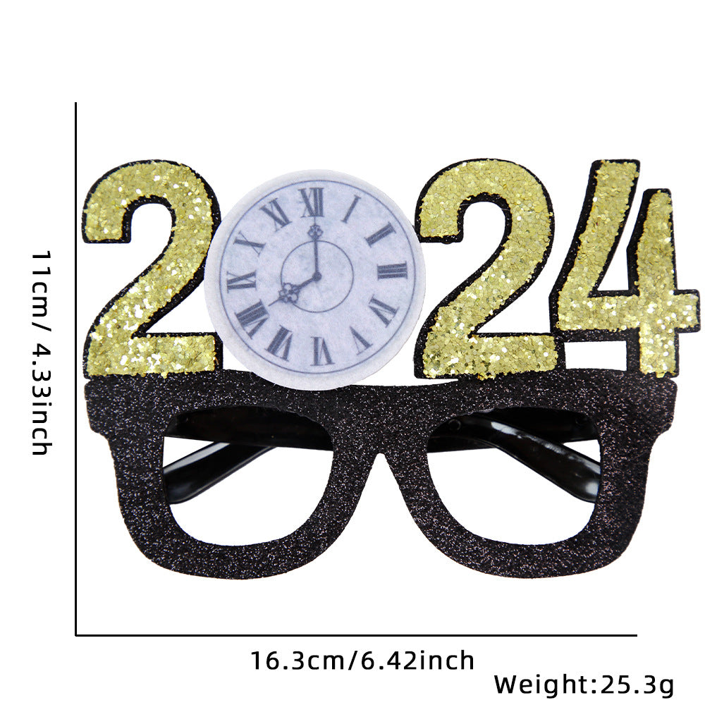 Funny New Year Party Glasses Photo Props - Holiday & Celebration Accessories