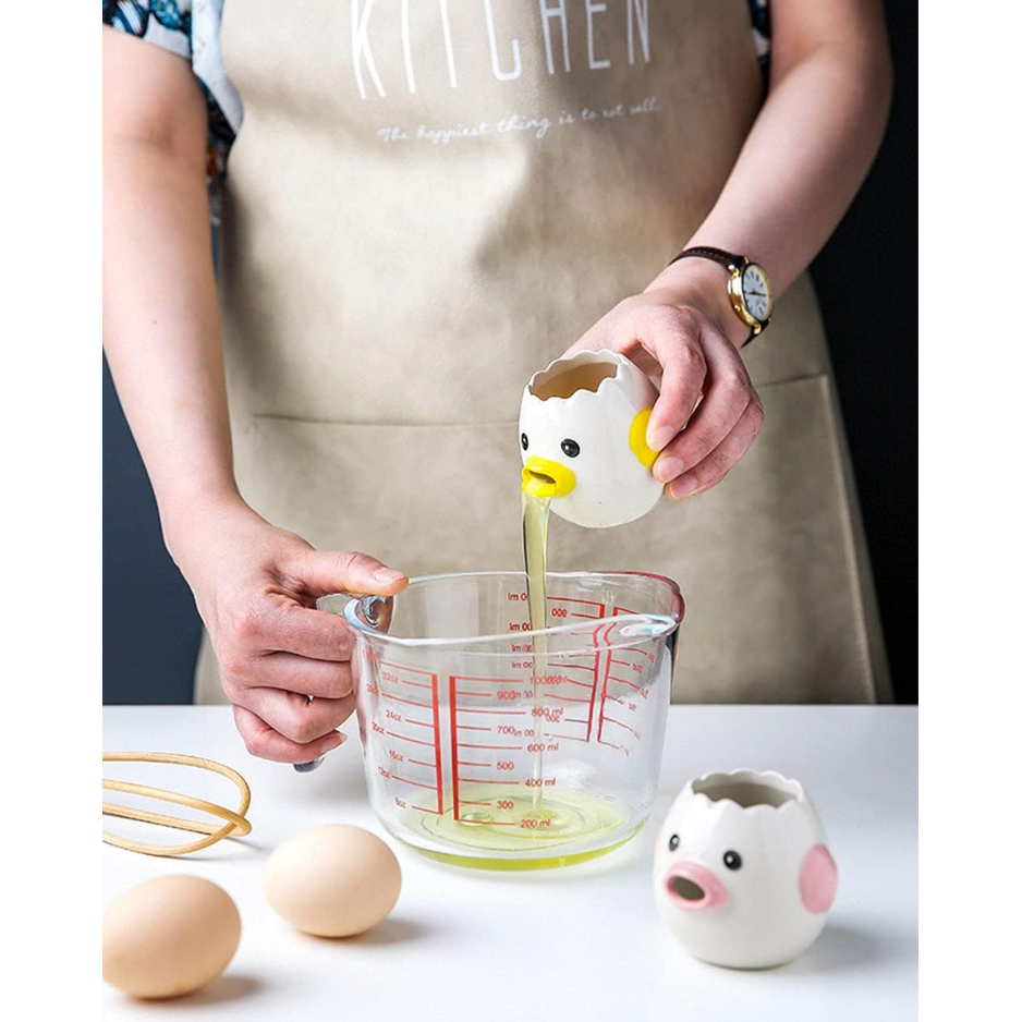 Ceramic Chicken Egg Yolk Separator - Cute Vomiting Design