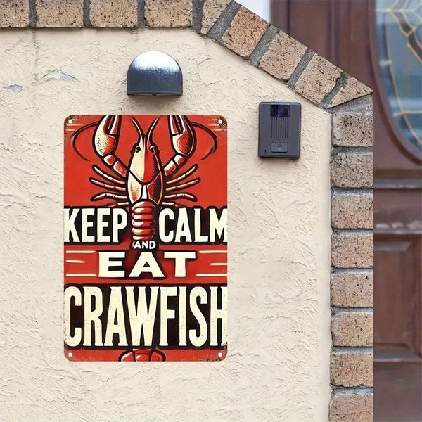 Keep Calm Eat Crab Vintage Metal Wall Art Sign - 8x12 Inch