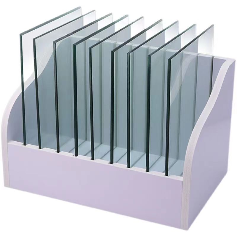 Solar Glass Display Stand with Infrared Testing Instrument Storage Rack - White