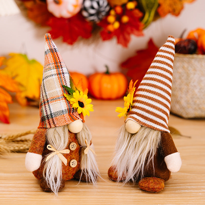 Thanksgiving Faceless Doll Floor Decoration - Harvest Festival Home Decor