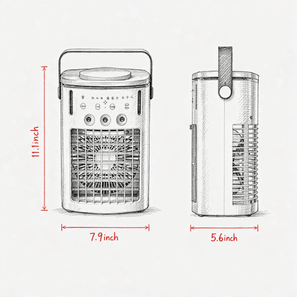 4-in-1 Portable Evaporative Air Cooler with Remote, 3-Speed & Timer