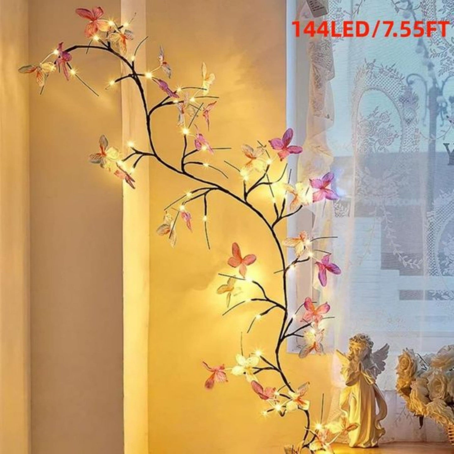 Enchanted LED Wall Lights with Remote 18 Branches Fairy String Lights for Wall Decor