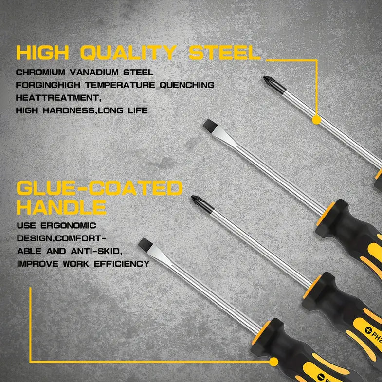 10-Piece Screwdriver Set 3-6 Inch Household Hand Tools
