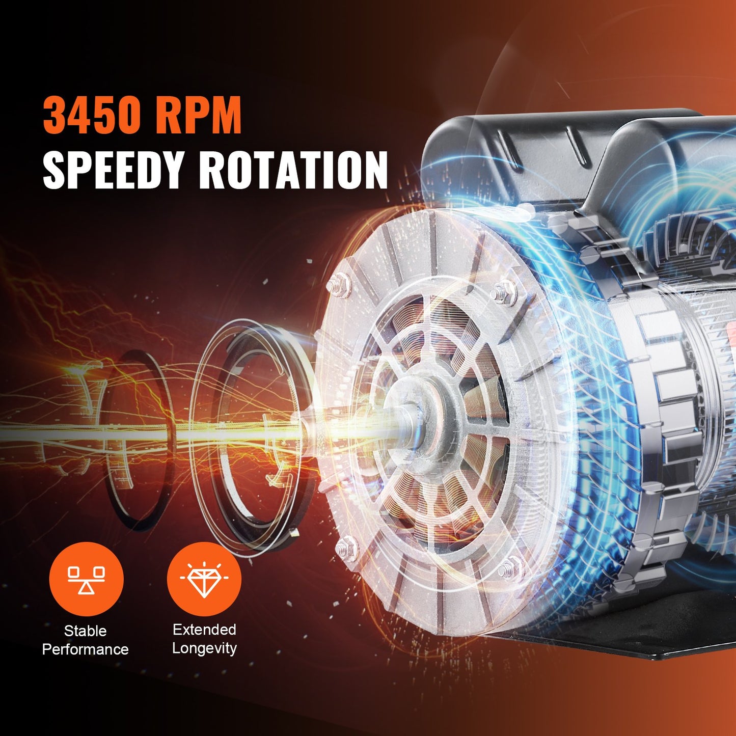 3HP 230V Electric Motor for Air Compressors 56 Frame CW/CCW Rotation