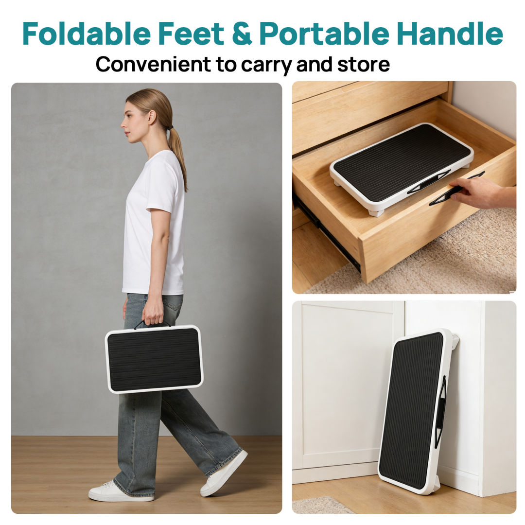 Foldable Metal Stool - Anti-Slip Platform, 330 lb Capacity, Black